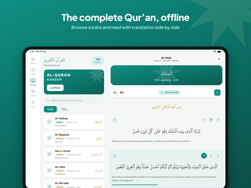 Deen Life: Prayer Times, Qibla on iPad screenshot 2