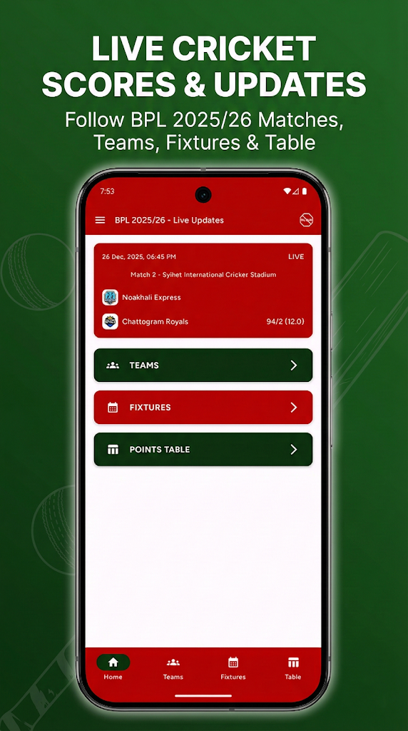 BPL 2025/26 - Live Updates screenshot 1