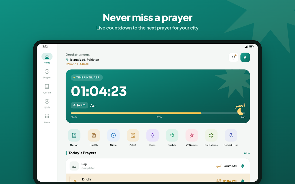 Deen Life: Prayer Times, Qibla on Android screenshot 7