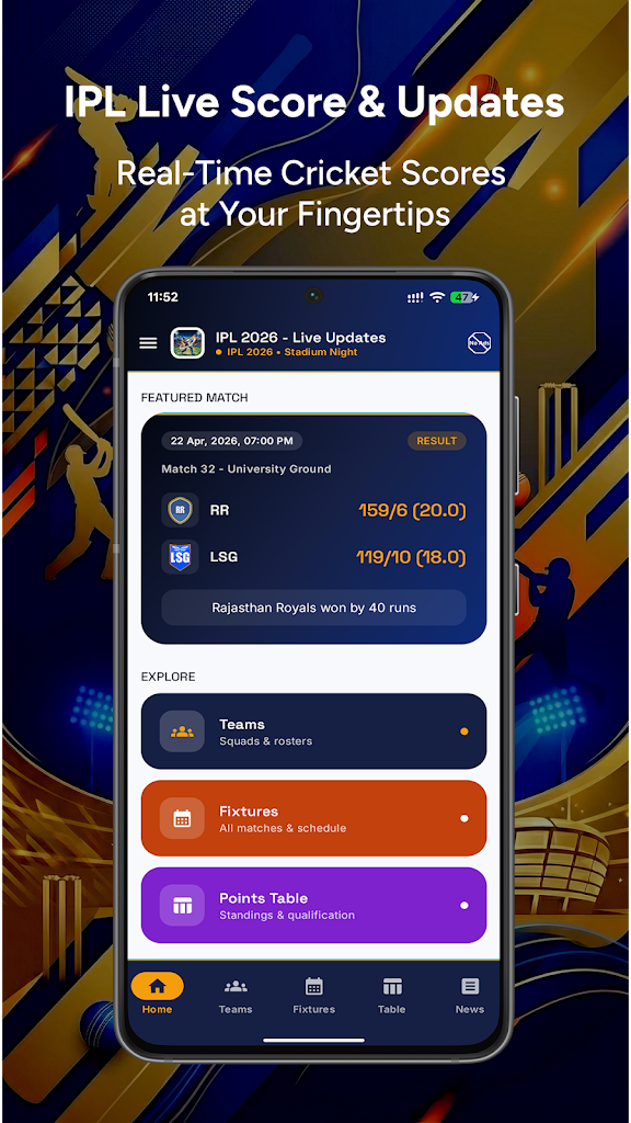 IPL 2026 - Live Cricket Scores screenshot 1