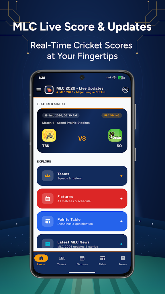 MLC 2026 - Live Updates screenshot 1