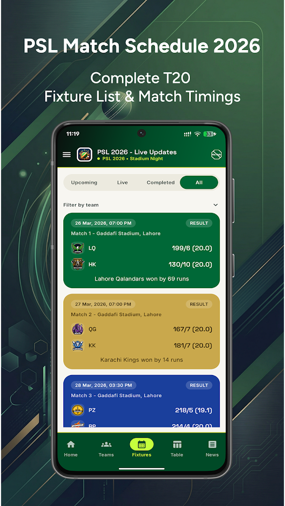 PSL 11, 2026 - Live Updates on Screenshots screenshot 2