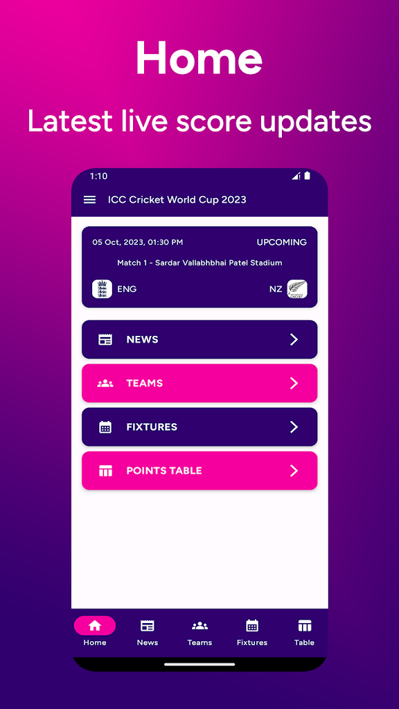 World Cup 2023 - Live Updates on Screenshots screenshot 1